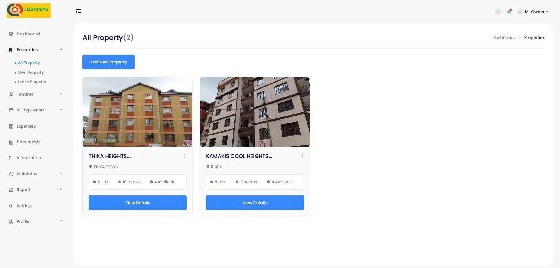 Kenyan Property Management Software Displaying Real Estate Tracking Features